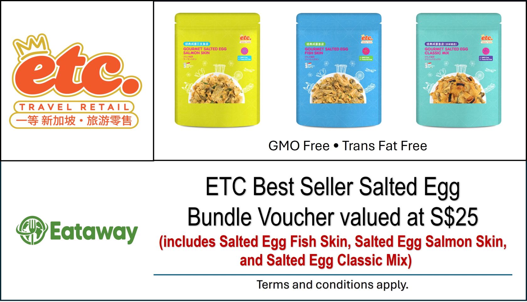 ETC Travel Retail Best Seller Salted Egg Bundle voucher SGD $25