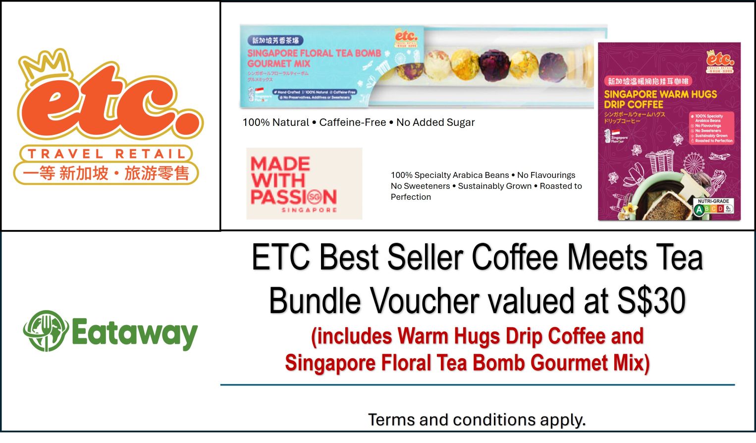 ETC Travel Retail Coffee Meets Tea Bundle voucher SGD $30